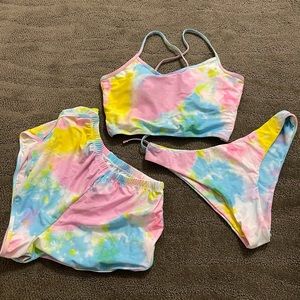 Tie dye bathing suit